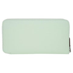 Hermes Silk' In Classique Long Vert Fizz Wallet Epsom Leather