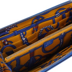 Hermes Silk' In Classique Long Wallet Blue Zellige Epsom Leather