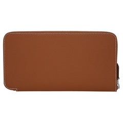 Hermes Silk' In Classique Long Wallet Gold / Toolbox Print Epsom Leather