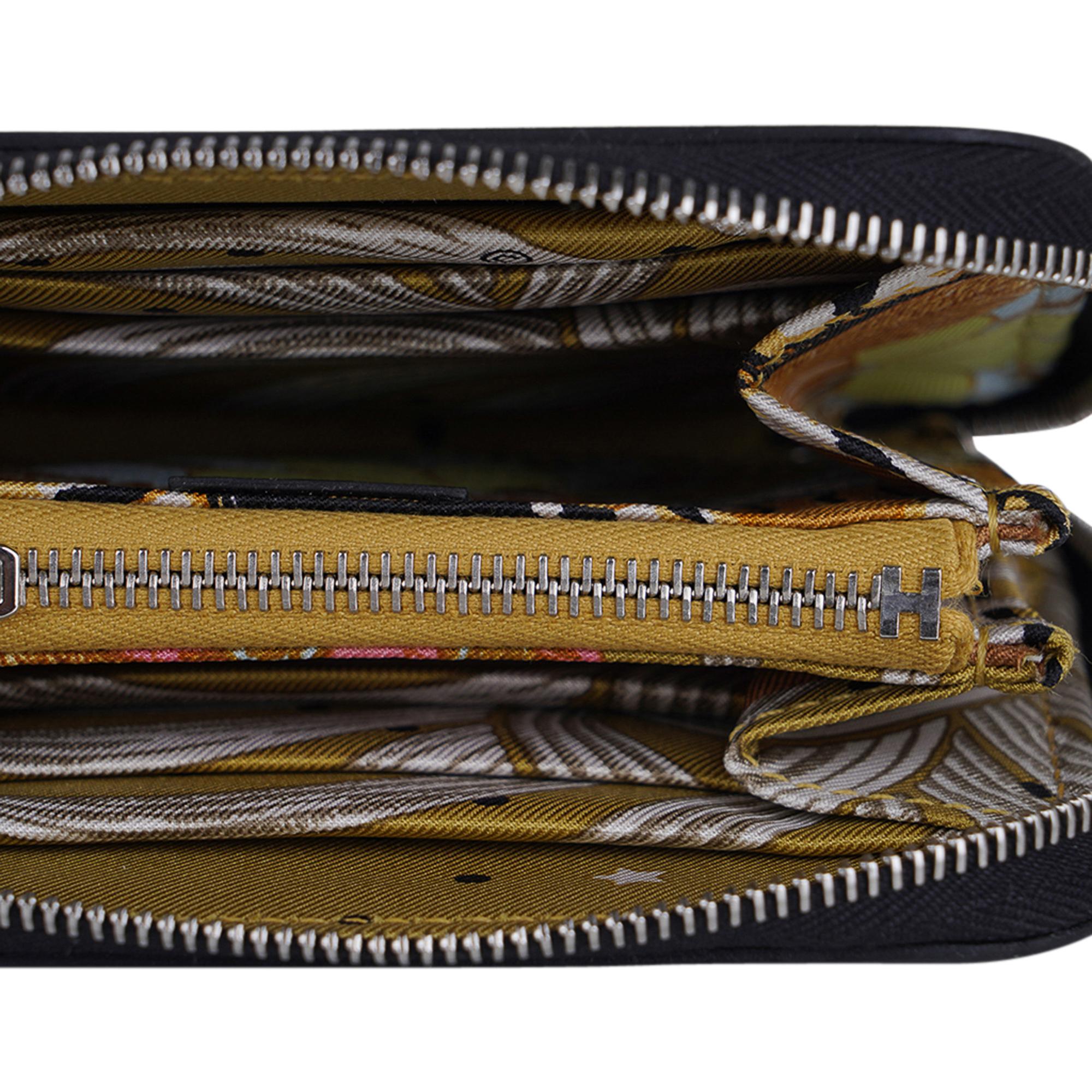Hermes Silk 'In Compact Wallet Tigre Royal Black Epsom 5