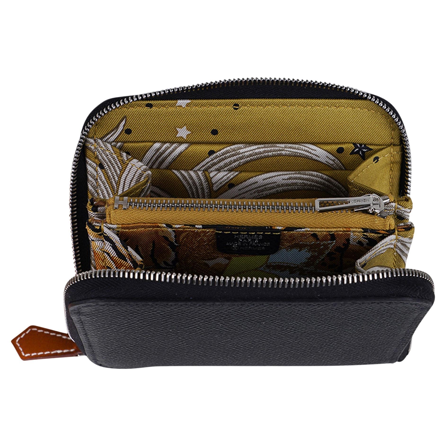 Hermes Silk 'In Compact Wallet Tigre Royal Black Epsom