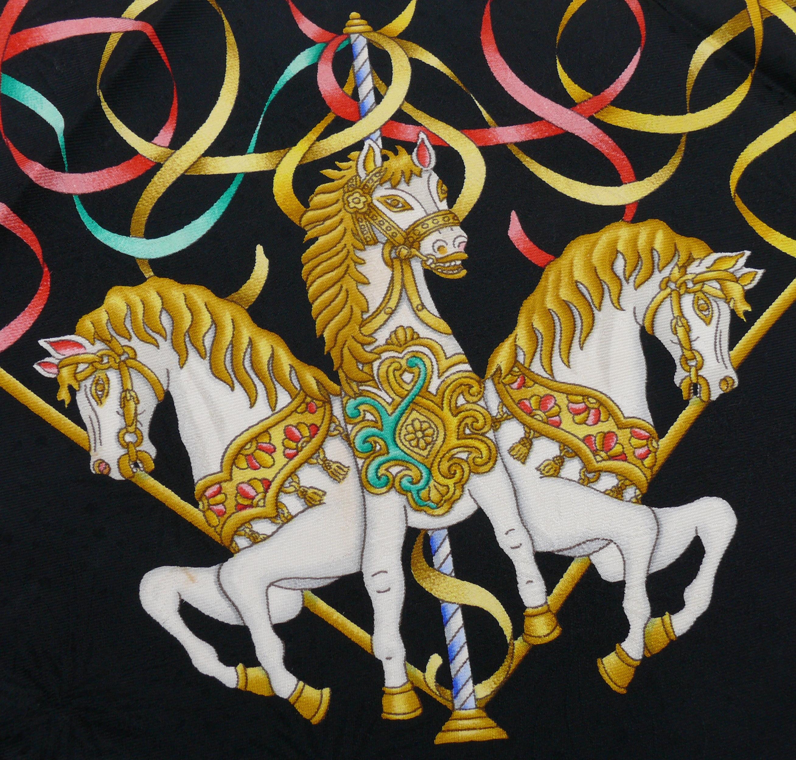 Hermes Silk Jacquard Carre Scarf Luna Park by Joachim Metz In Good Condition In Nice, FR