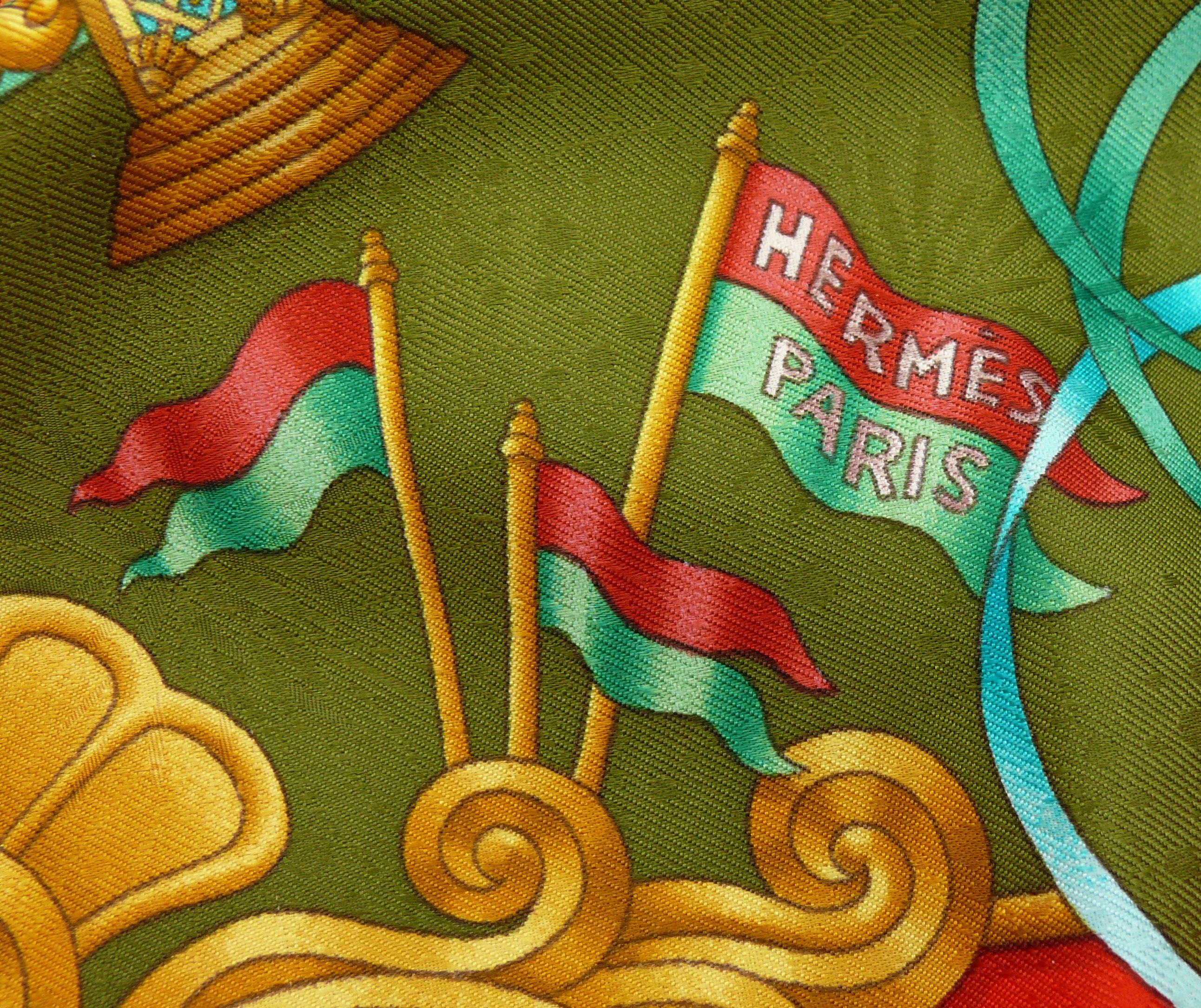 Hermes Silk Jacquard Carre Scarf Luna Park by Joachim Metz For Sale 2