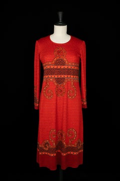 Hermes Kleid aus Seidenjersey von Robert Dumas 1965er-1970er Jahre