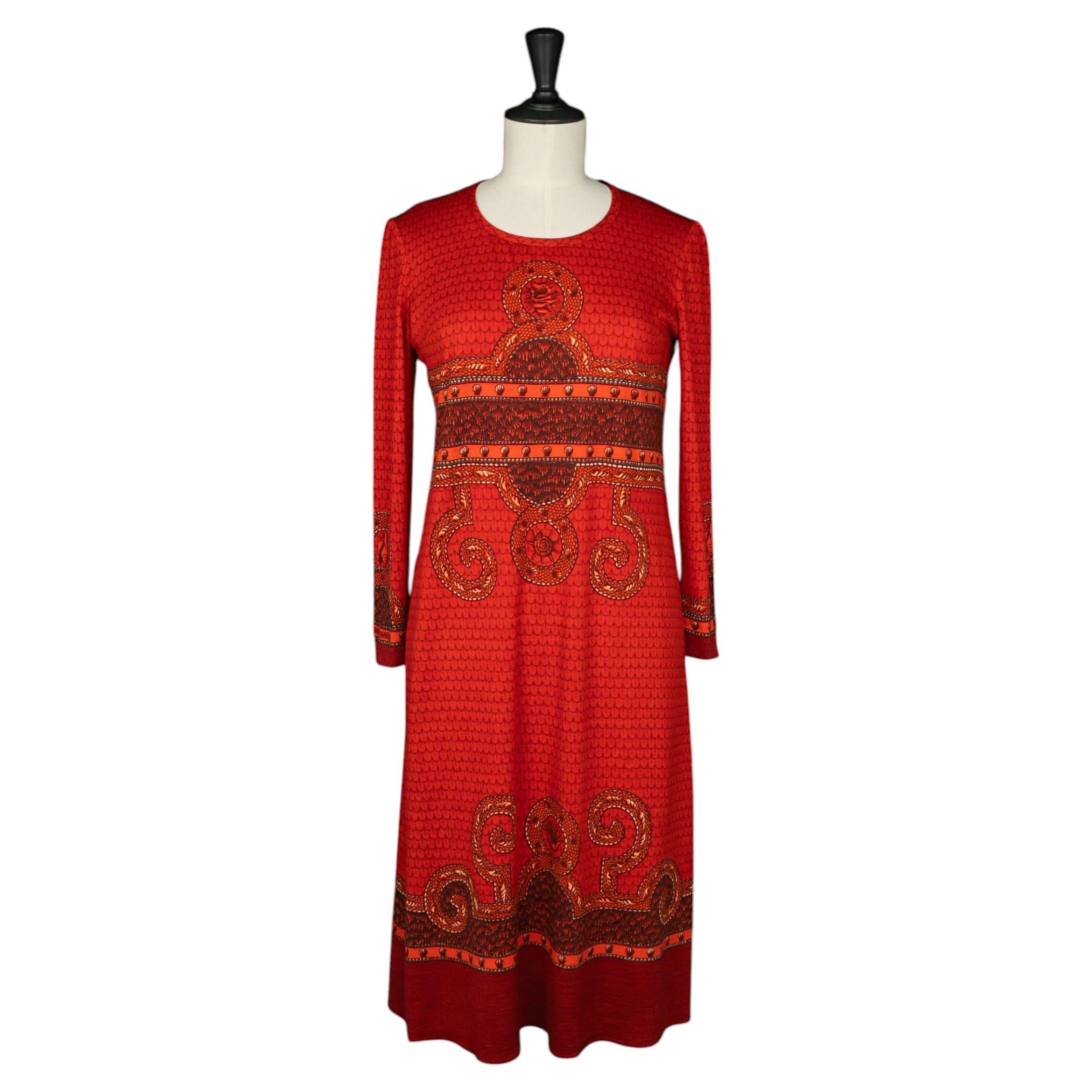 Hermes Kleid aus Seidenjersey von Robert Dumas 1965er-1970er Jahre