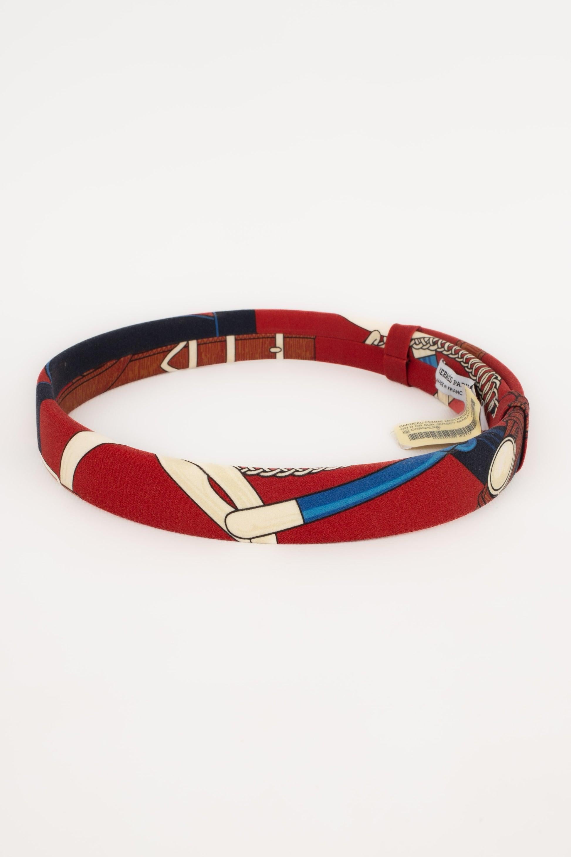 Bandeau en jersey de soie Hermès avec le design Mistinguette Excellent état - En vente à SAINT-OUEN-SUR-SEINE, FR