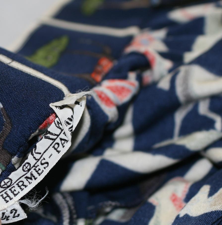 Hermès - Jupe en jersey de soie imprimé cheval Pour femmes en vente