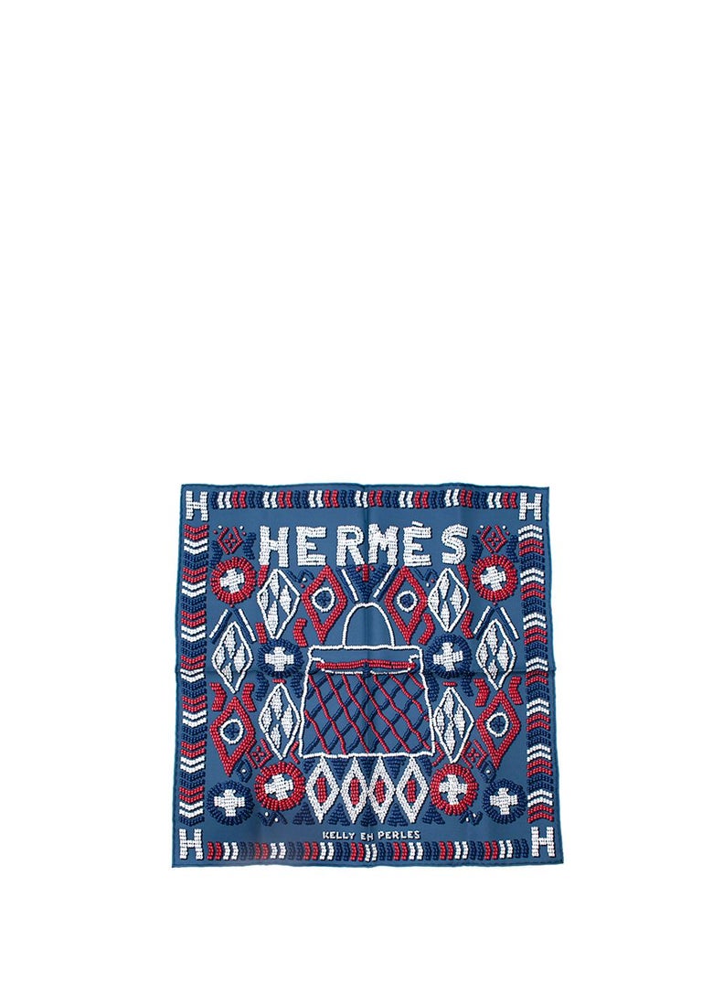 Foulard Hermès Kelly Perlé - Soie, Multicouleur, Occasion, Style Bandana/carré, Pour Femme - écharpe De Luxe