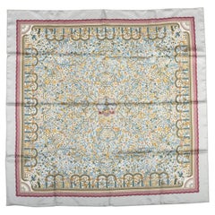 Hermes Silk Les Jardin D'armenie Twill 90cm Scarf, Box