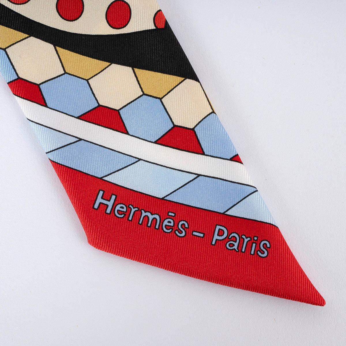 HERMES Seide LES MURMURES DE LA FORET Twilly Schal Schal Rouge Ebene Multicolor für Damen oder Herren im Angebot