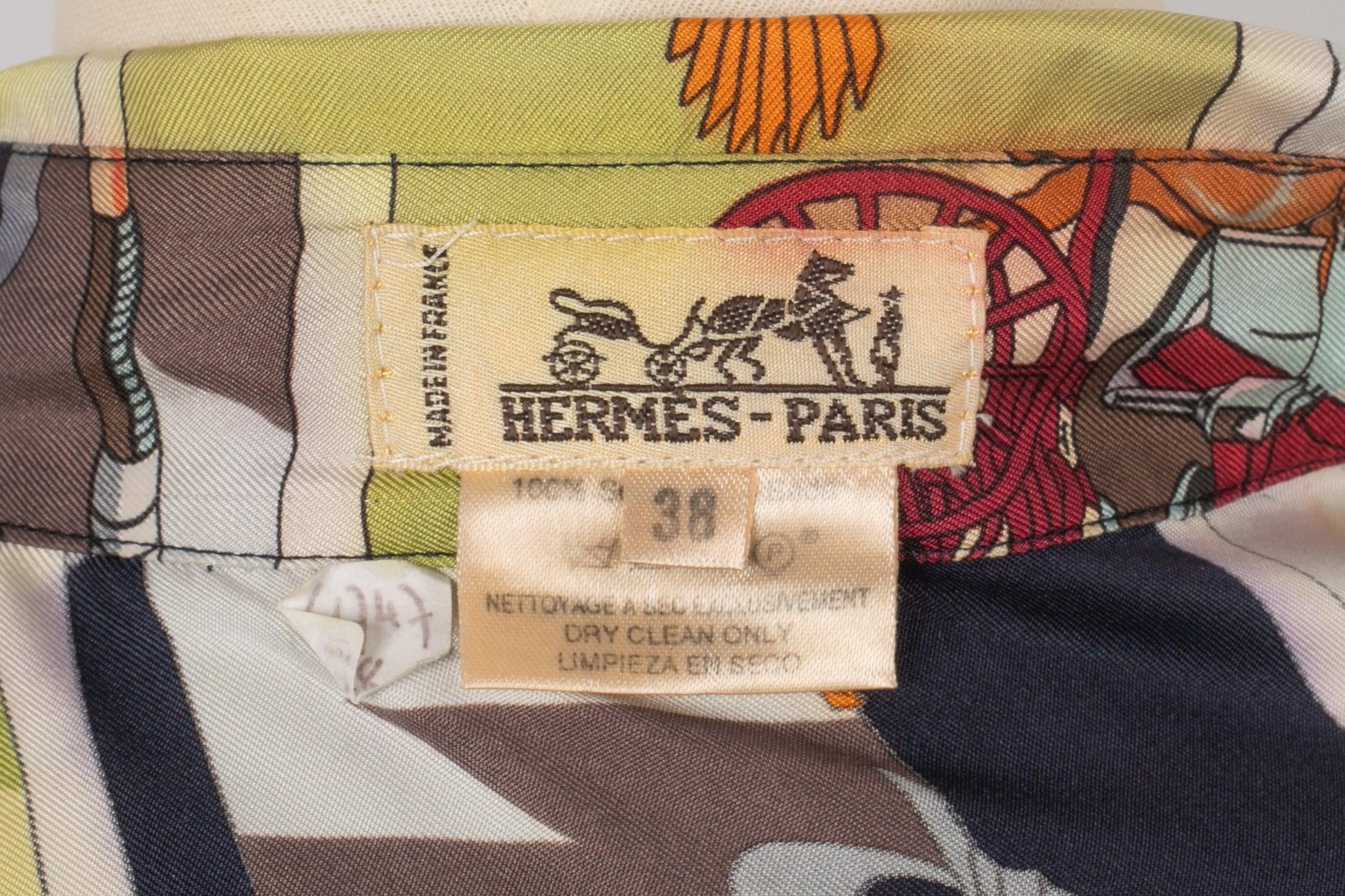 Hermès Silk Long-Sleeved Harness Shirt For Sale 3