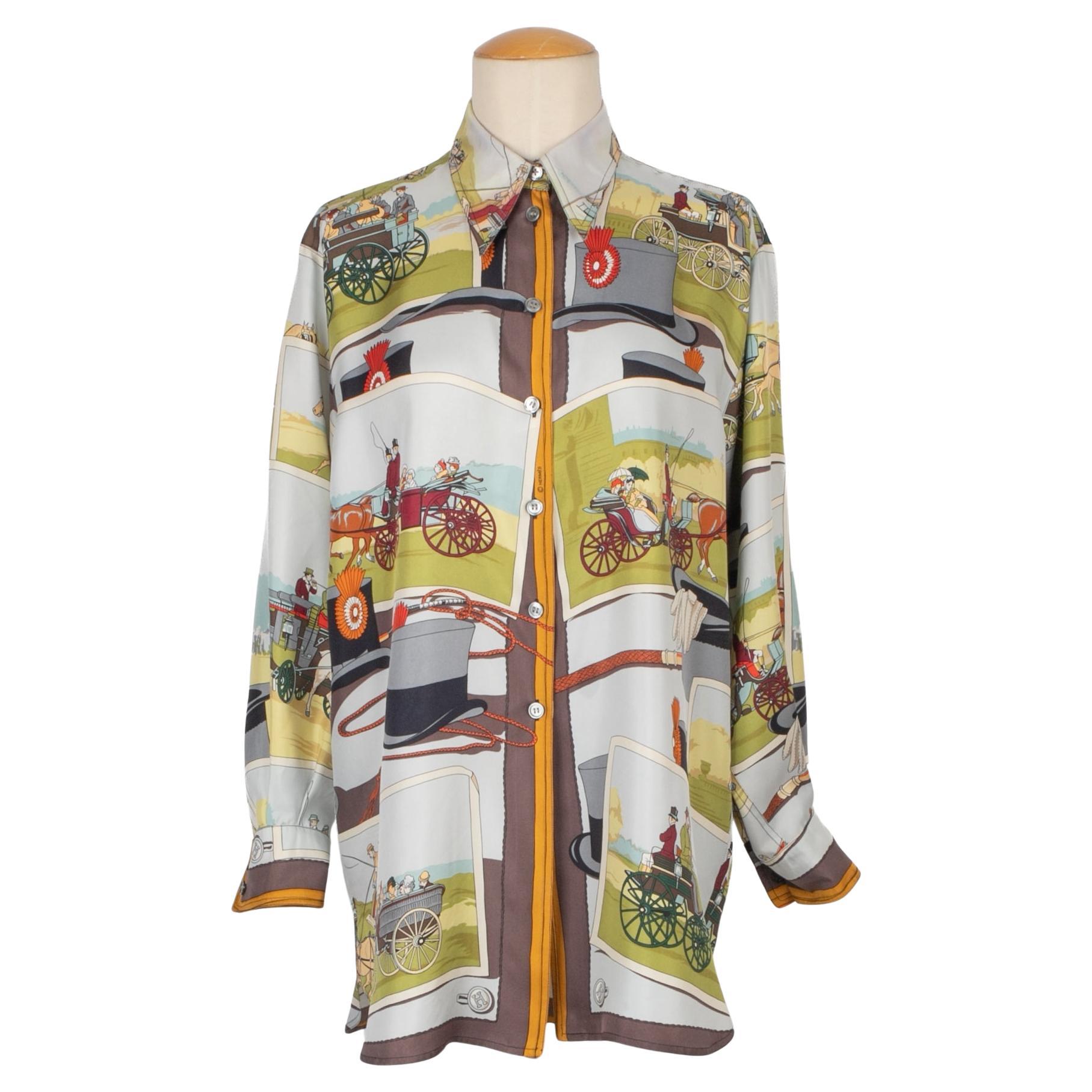 Hermès Silk Long-Sleeved Harness Shirt For Sale