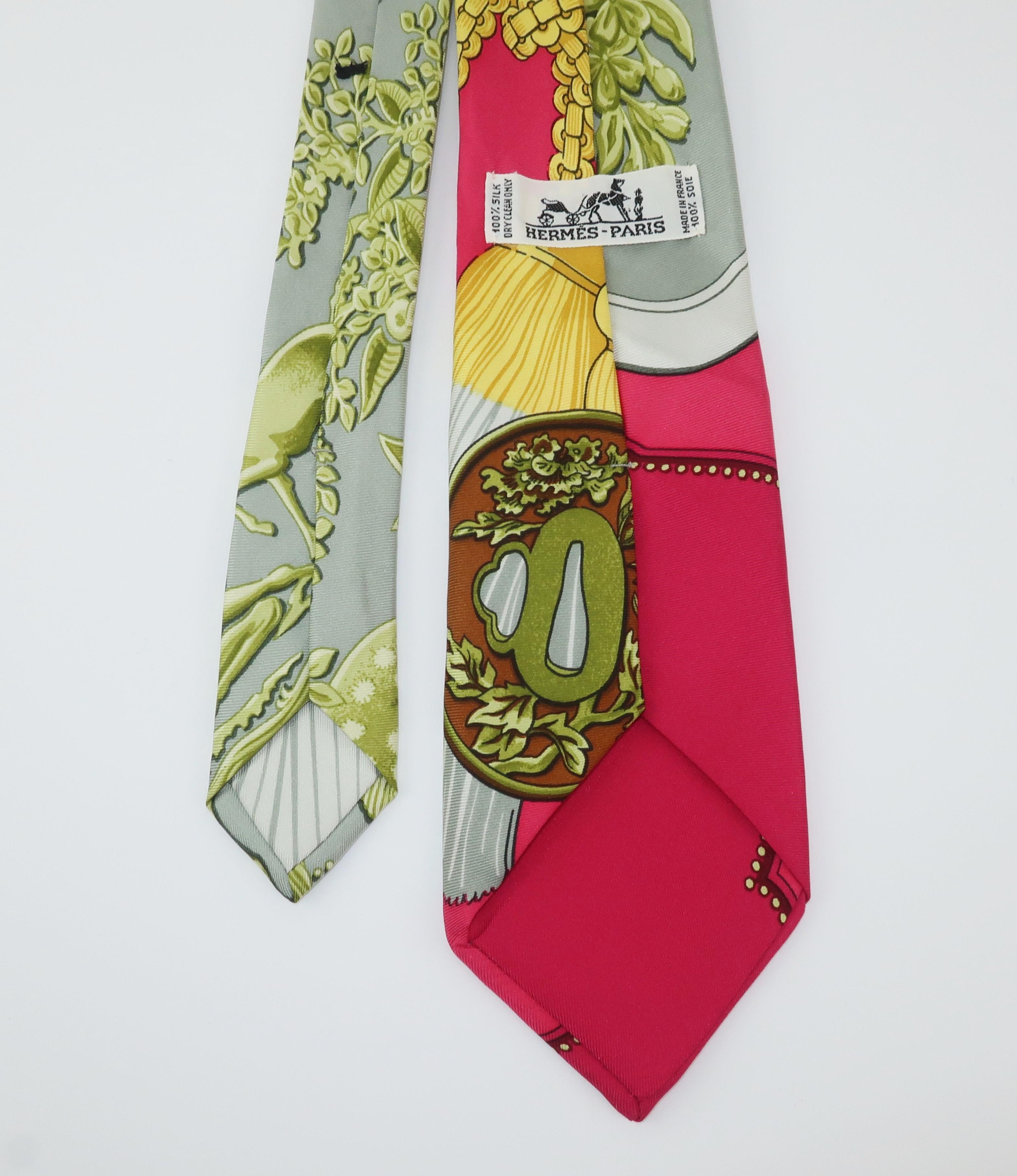 Hermes Silk Men's Necktie With Trompe L'oeil Print In Good Condition In Atlanta, GA