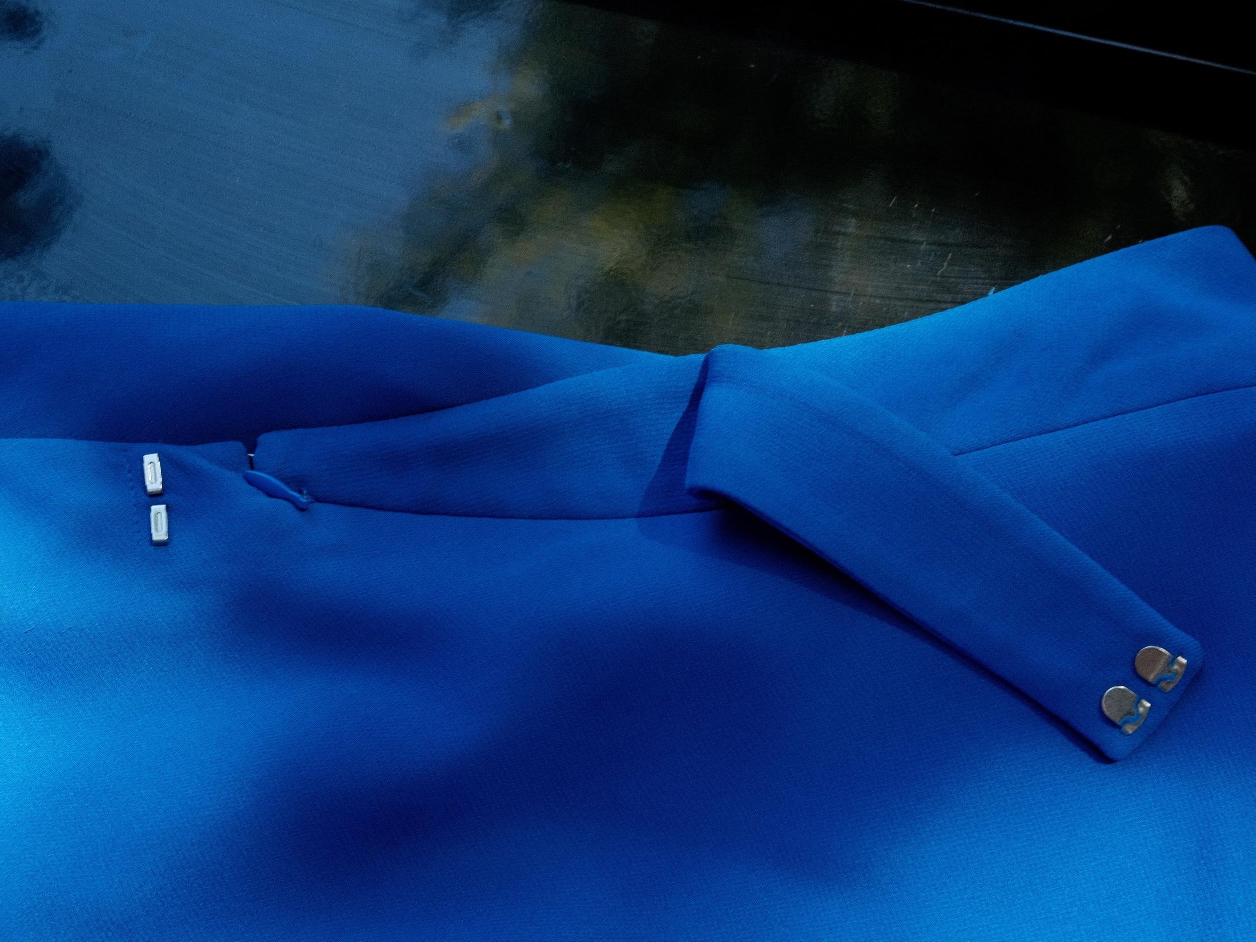 Hermès Silk Midi Skirt Cobalt Blue Sz 40 For Sale 7