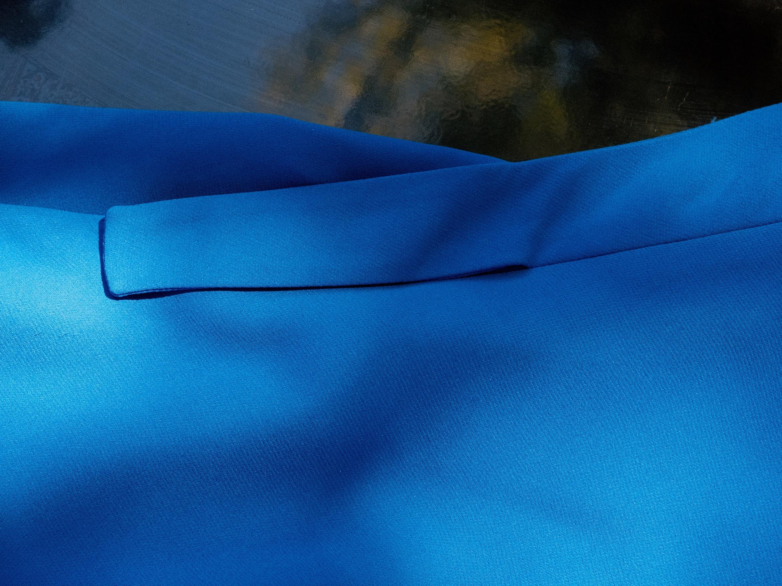 Hermès Silk Midi Skirt Cobalt Blue Sz 40 For Sale 9