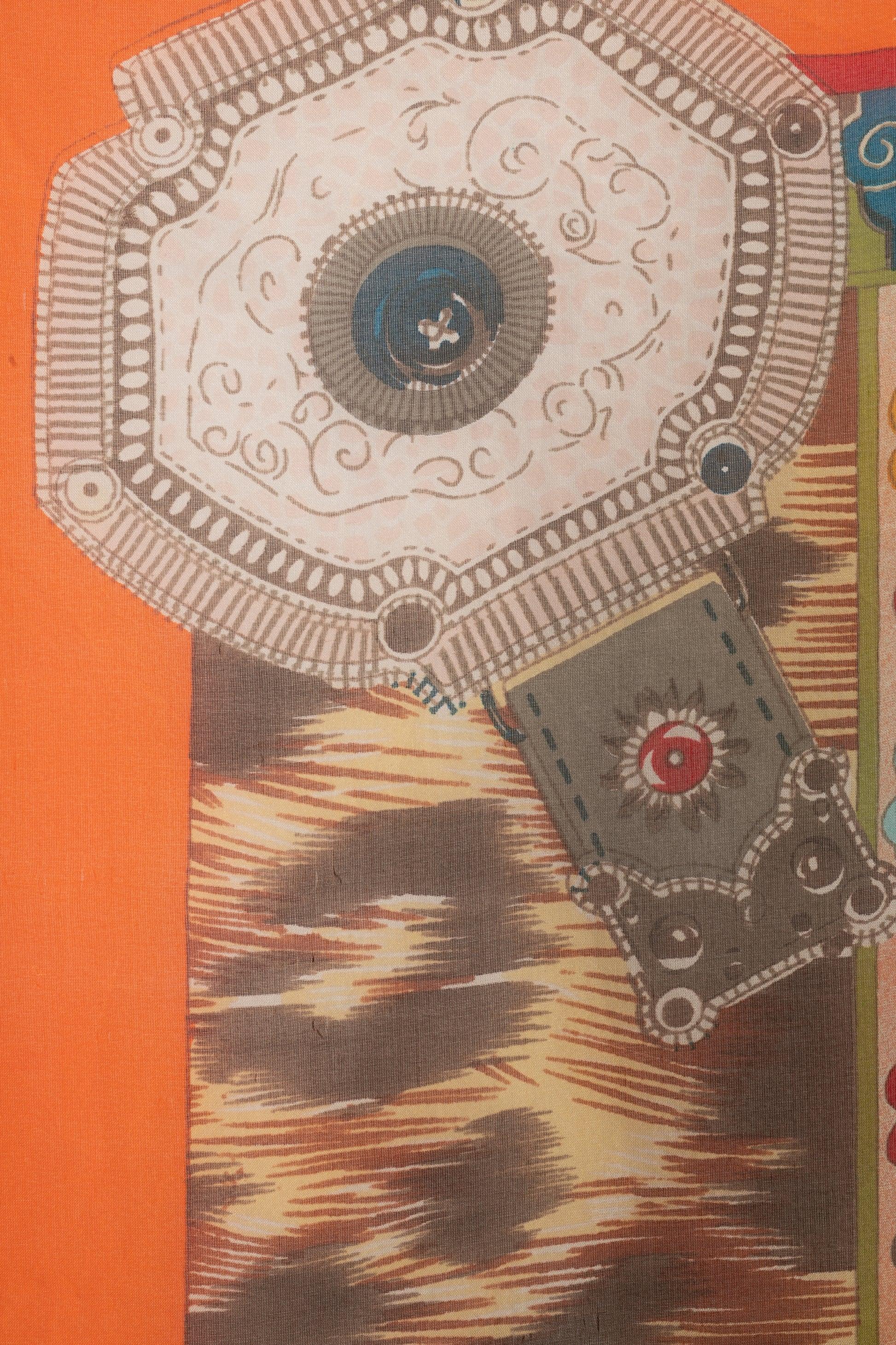 Women's Hermès Silk Muslin Foulard/Scarf 'The Woman with the Wind Shoe Soles', 2009 For Sale