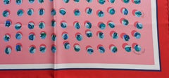 Carré de poche ou foulard en soie Hermès Jeu de Billes Marbles Pink 16'