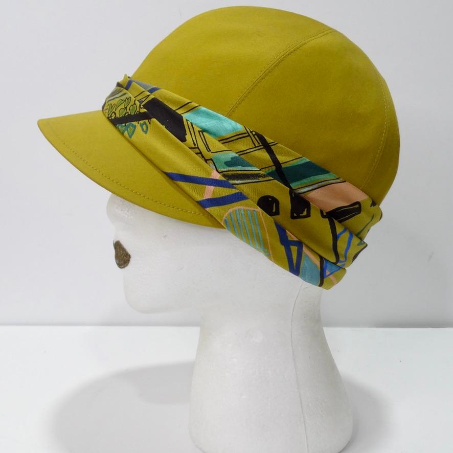Hermes Silk Printed Cap  In Good Condition For Sale In Scottsdale, AZ
