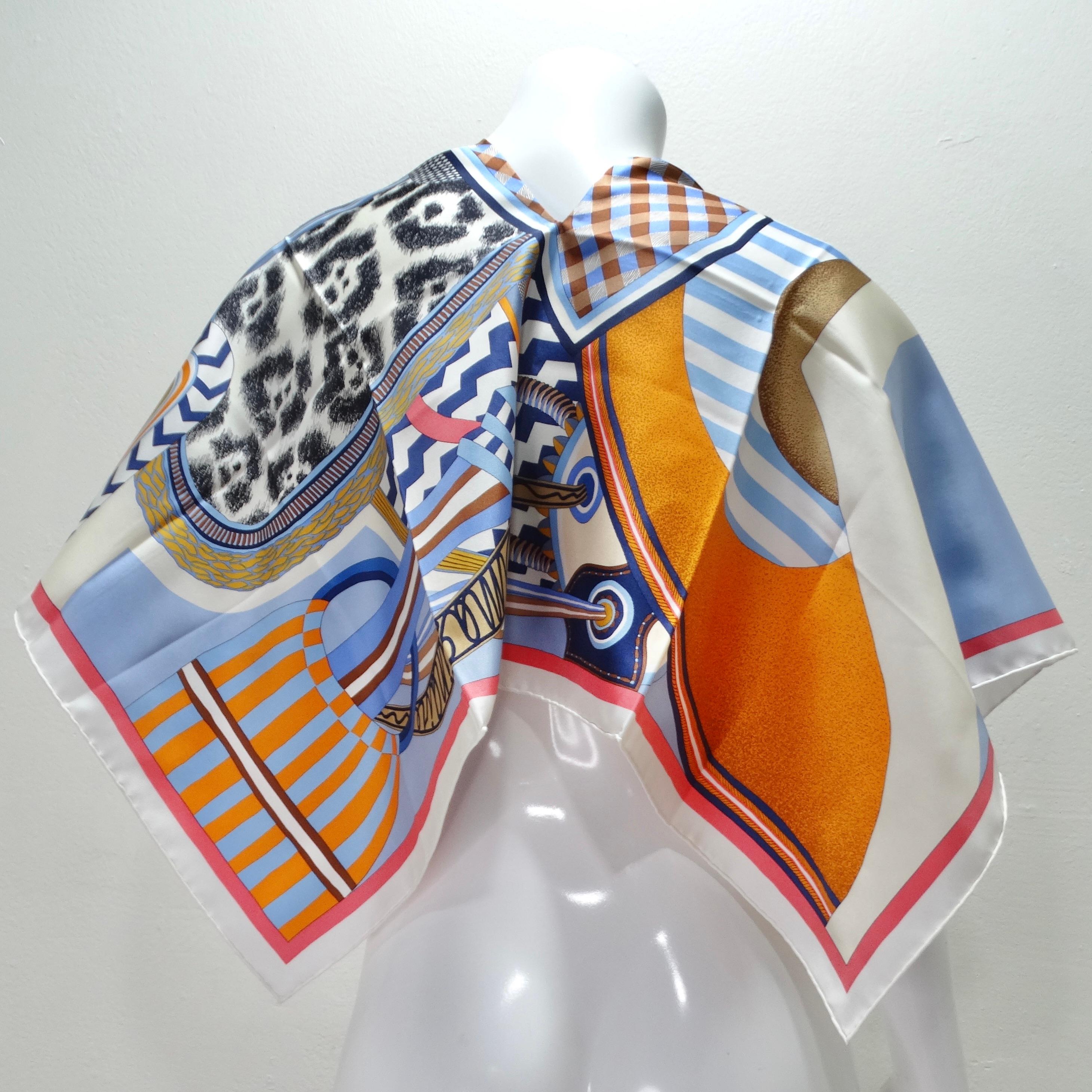 Hermes Silk Printed Poncho In New Condition For Sale In Scottsdale, AZ