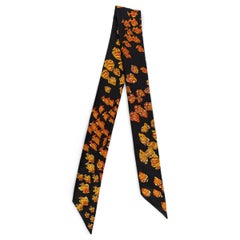 HERMES silk RENCONTRE OCEANE Twilly Scarf Scarf Black