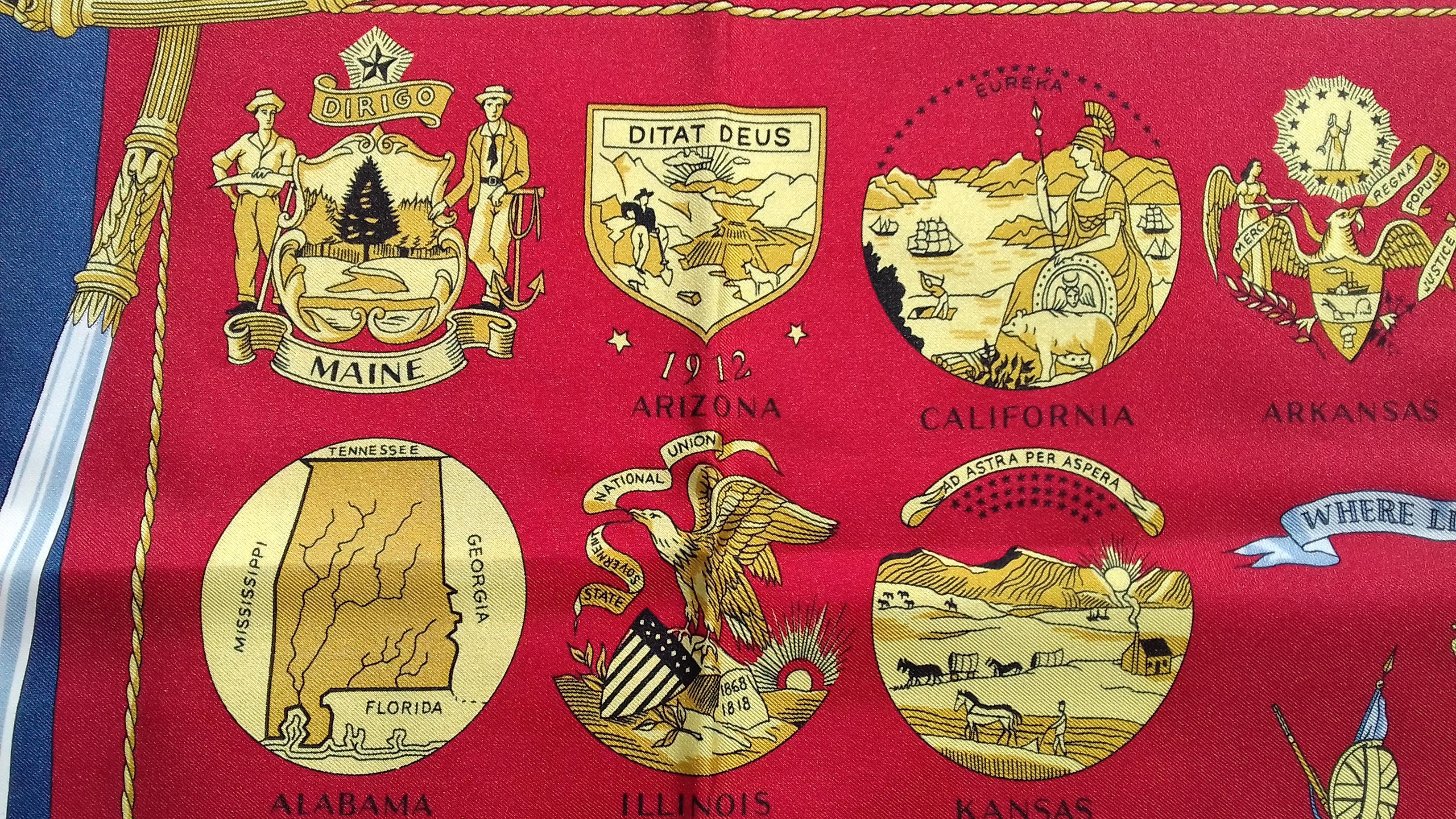Hermès Silk Scarf 1776 UNITES STATES 1976 Bicentenary of Independance Arms of US 4