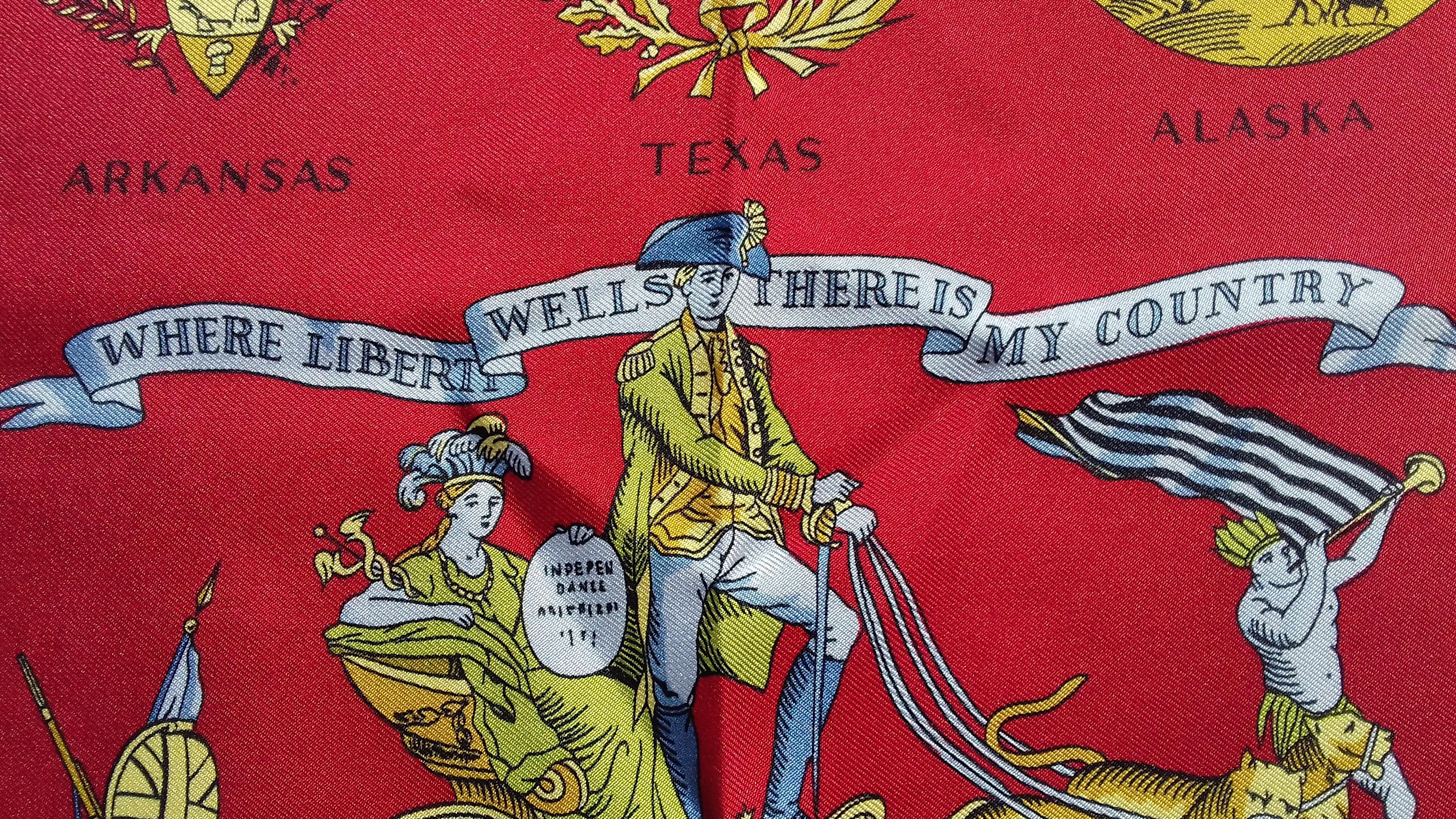 Hermès Silk Scarf 1776 UNITES STATES 1976 Bicentenary of Independance Arms of US 9