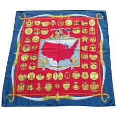 Antique Hermès Silk Scarf 1776 UNITES STATES 1976 Bicentenary of Independance Arms of US