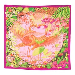 Hermes Silk scarf 90 in Flamingo Party Print
