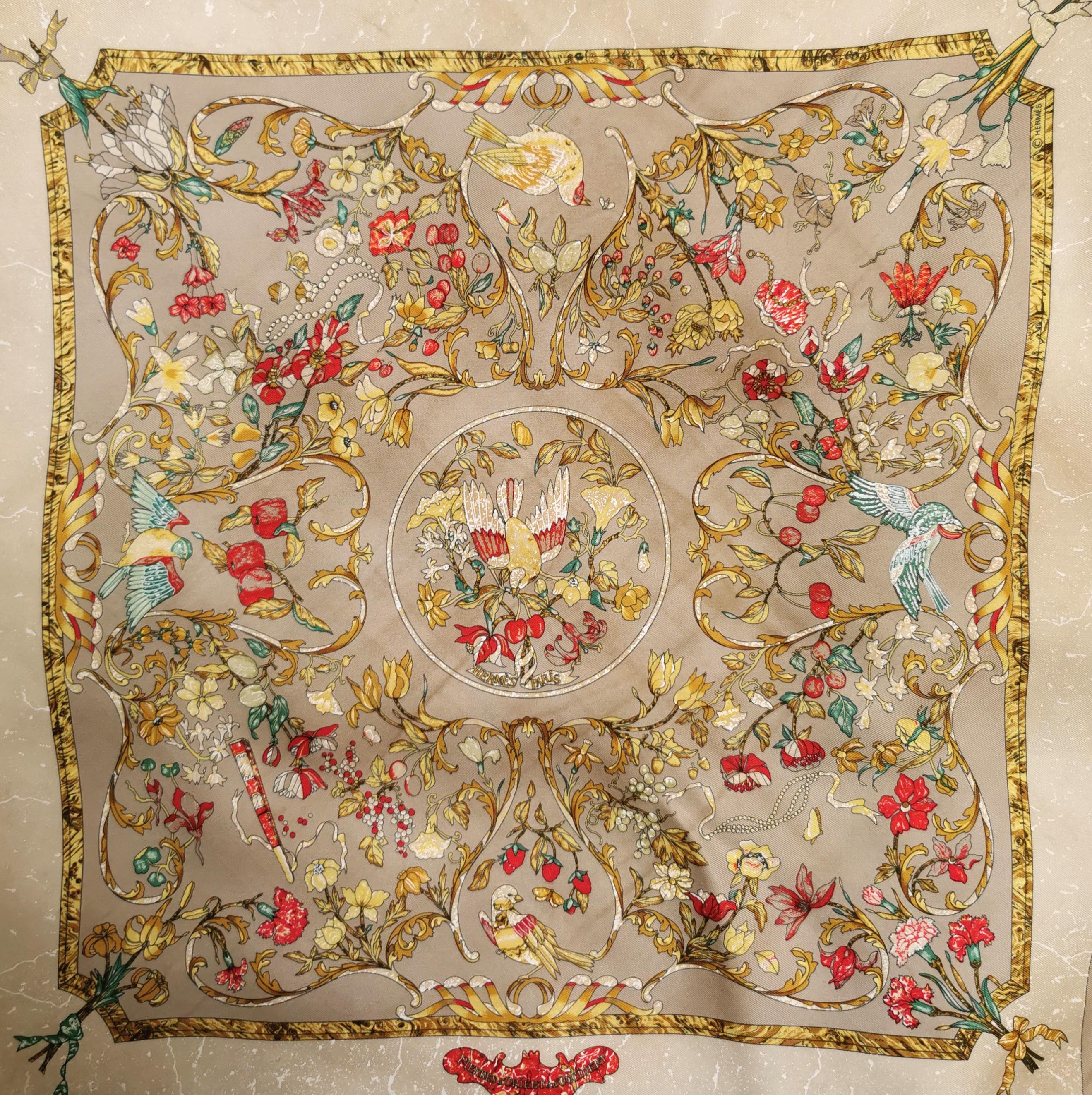Hermes silk scarf, A gorgeous Hermes Pierres d-Orient et d'Occident,  boxed  For Sale 6