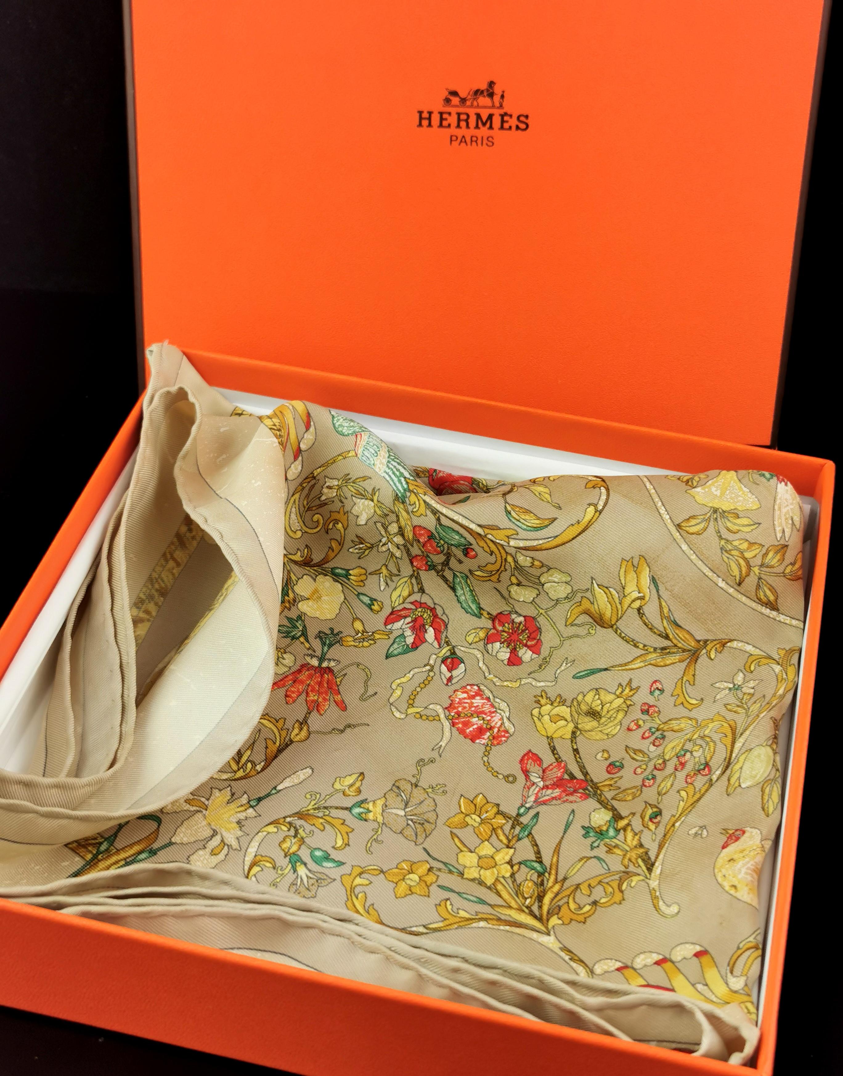 Hermes silk scarf, A gorgeous Hermes Pierres d-Orient et d'Occident,  boxed  In Fair Condition For Sale In NEWARK, GB