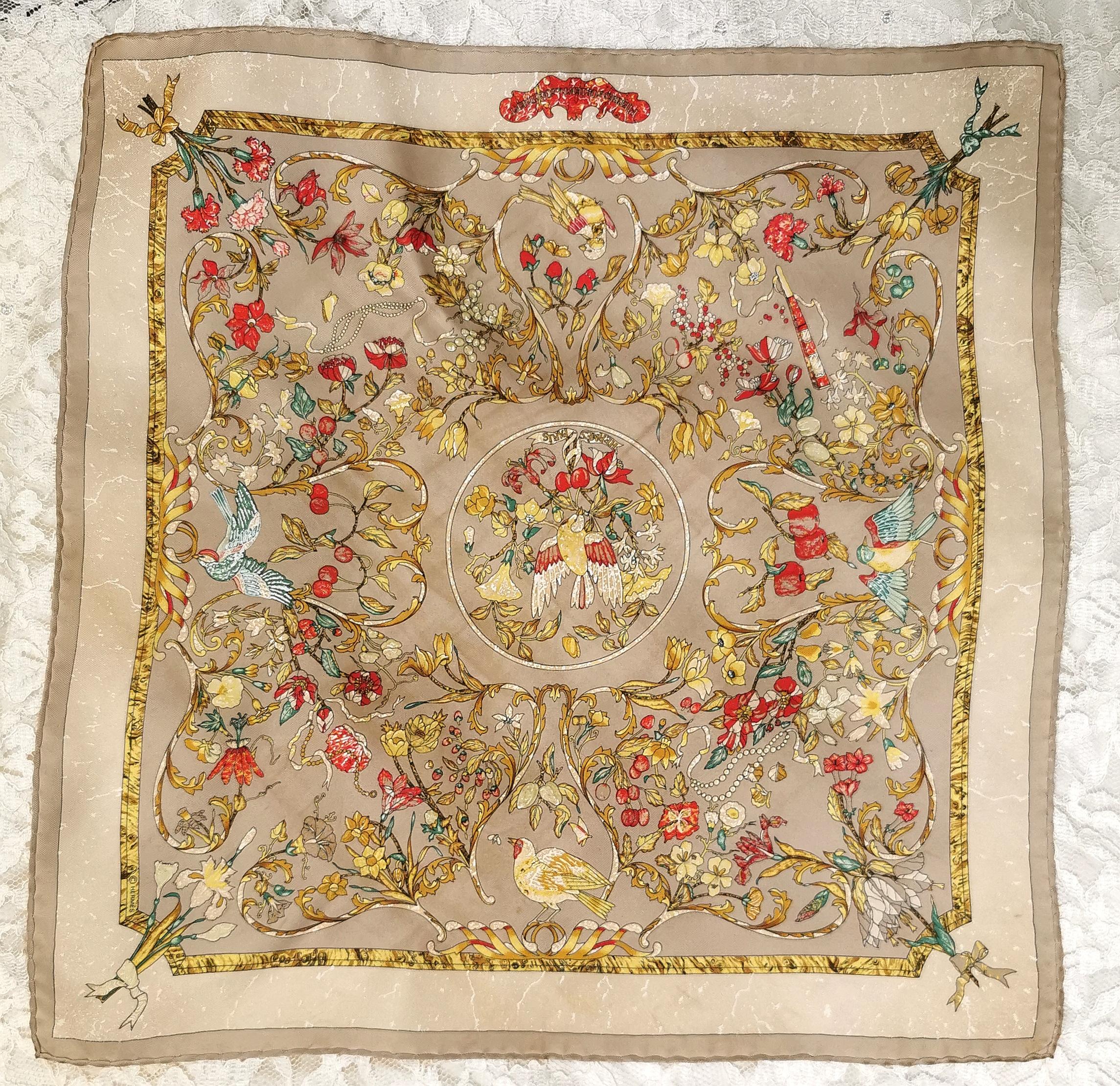 Hermes silk scarf, A gorgeous Hermes Pierres d-Orient et d'Occident,  boxed  For Sale 1