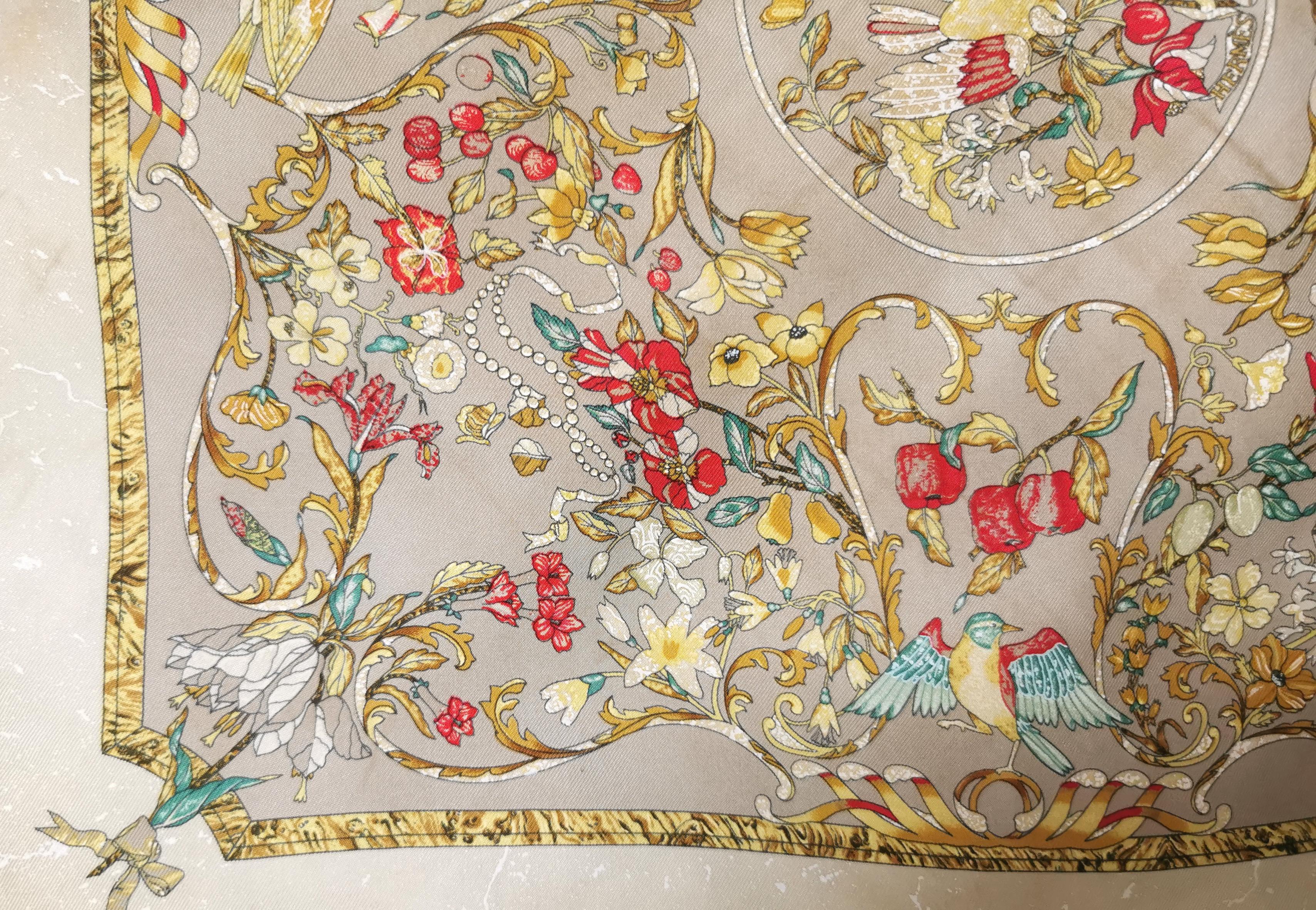 Hermes silk scarf, A gorgeous Hermes Pierres d-Orient et d'Occident,  boxed  For Sale 5