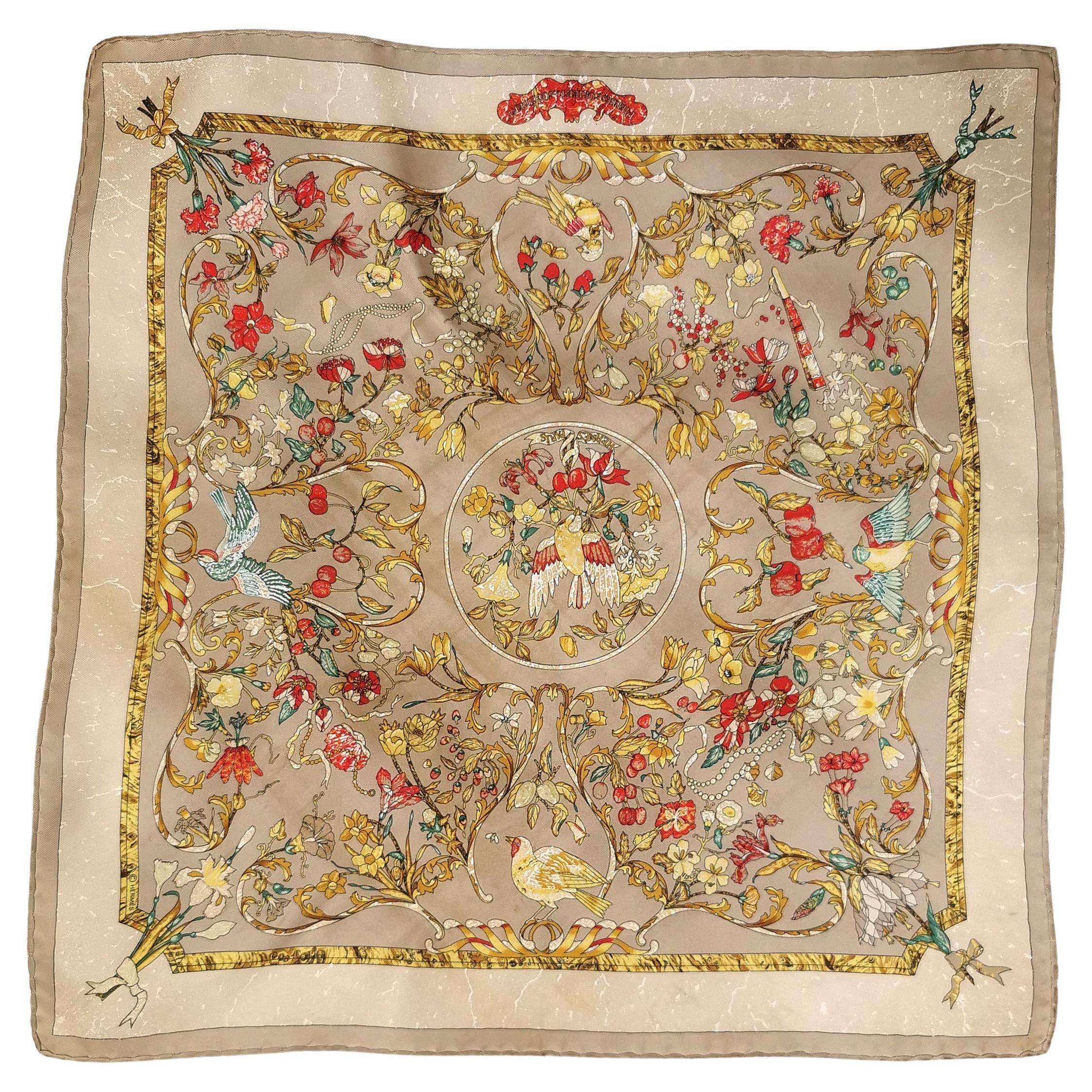 Hermes silk scarf, A gorgeous Hermes Pierres d-Orient et d'Occident,  boxed  For Sale