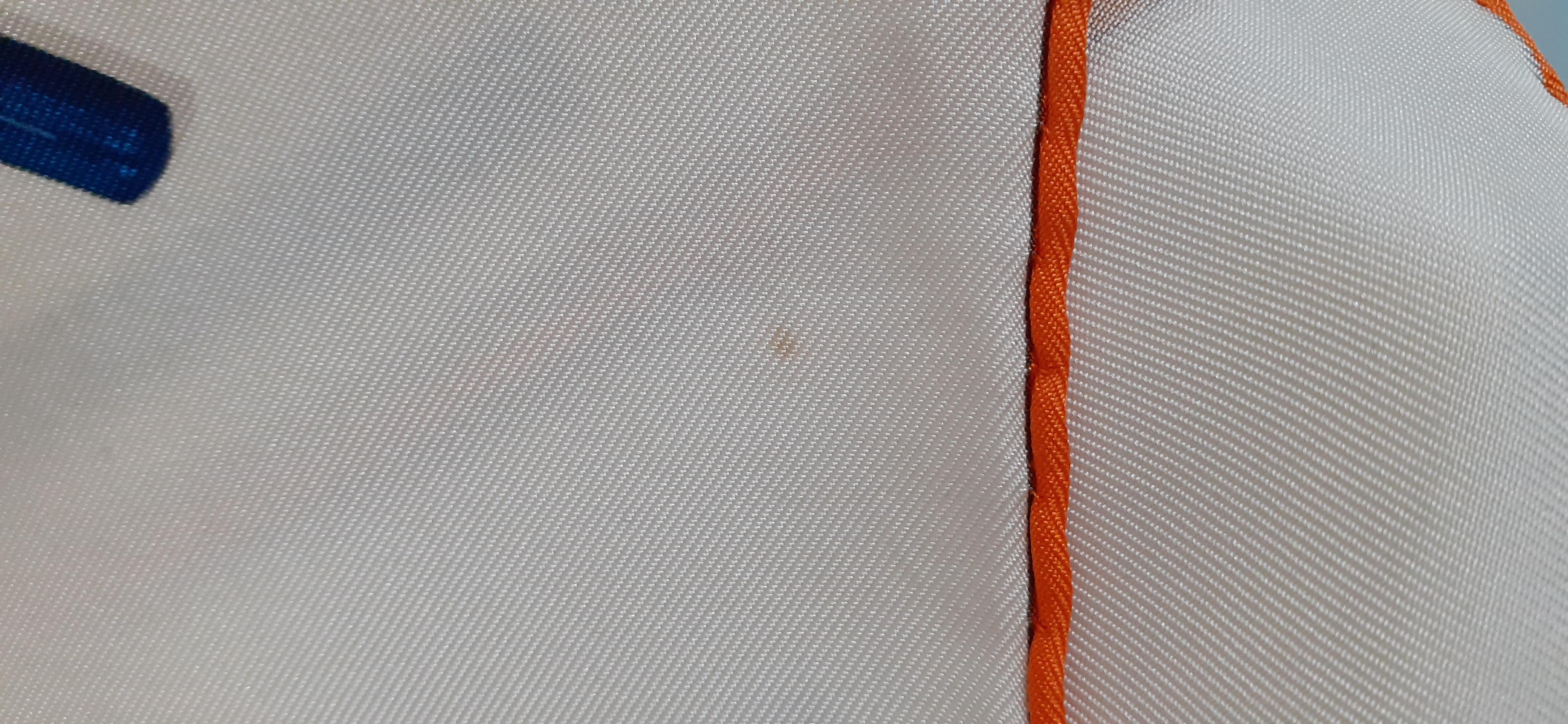 Hermès Silk Scarf A Vos Crayons ! P. Cooke White Orange 90 cm 9