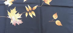Hermès Silk Scarf A Walk In the Park Leigh P Cooke Leaves Black 90 cm