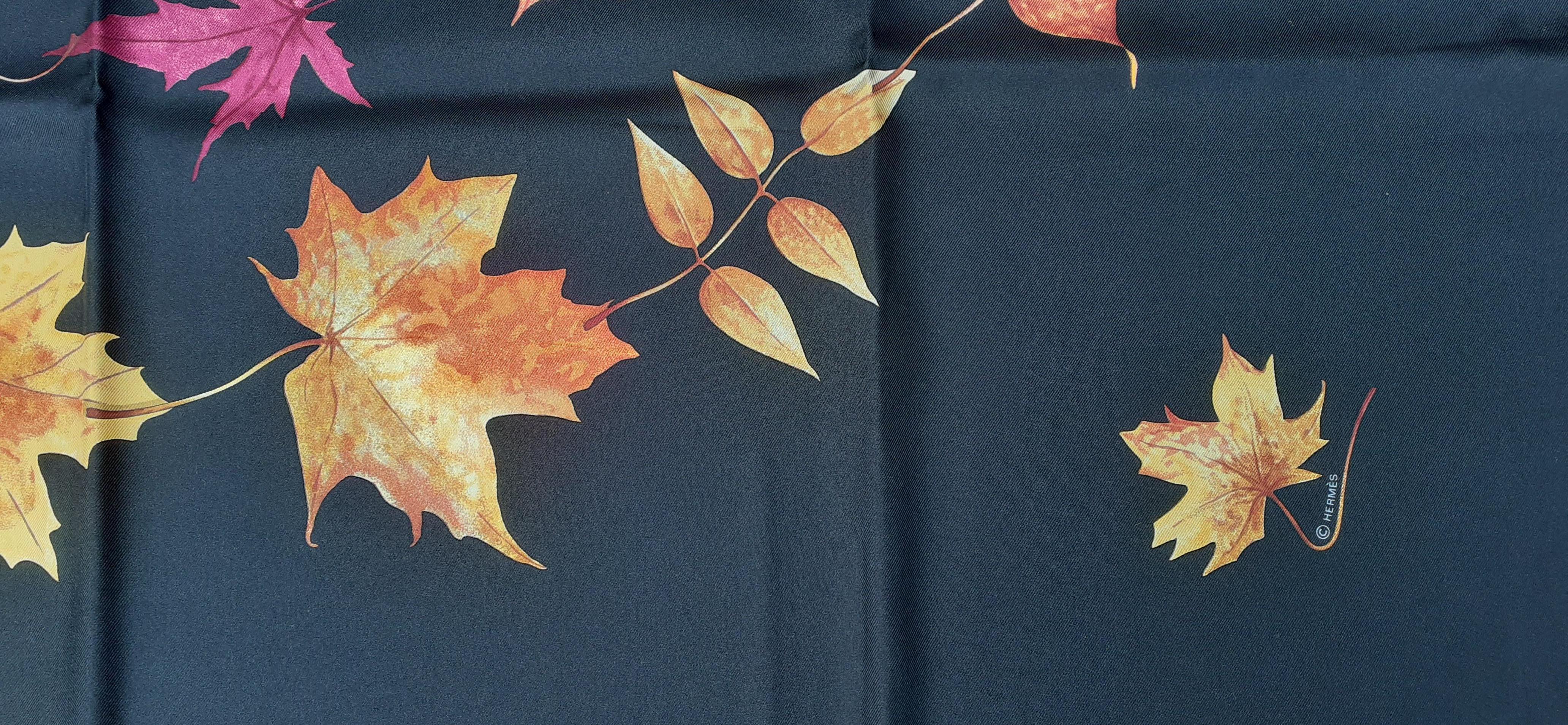 Hermès Silk Scarf A Walk In the Park Leigh P Cooke Leaves Black 90 cm 5