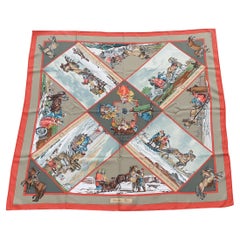 Hermès Silk Scarf A Walk Voyages en Russie Russia Loic Dubigeon 90 cm