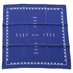 Hermès Silk Scarf Allures Grygkar Bleu de Chine 70 cm