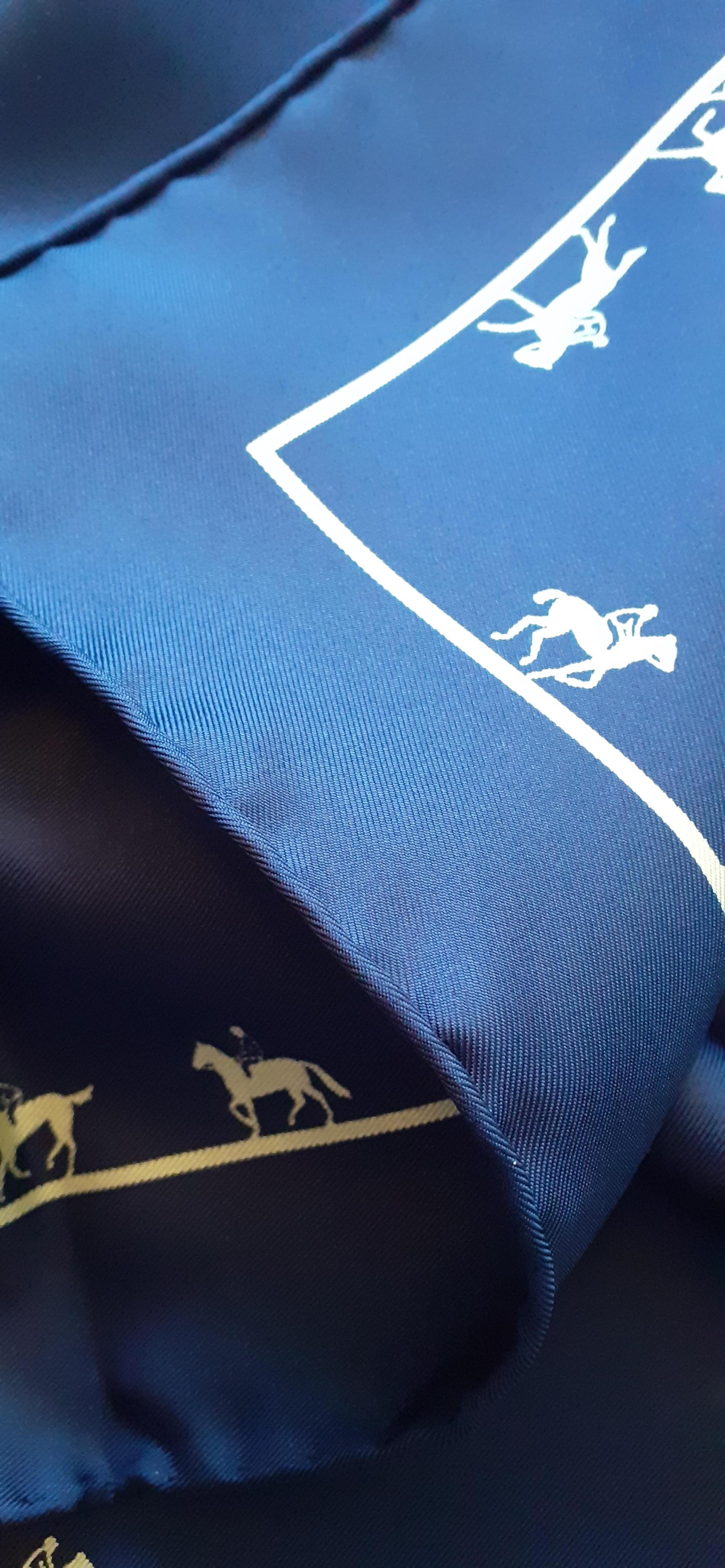 Hermès - Foulard en soie Allures Grygkar Bleu de Chine 70 cm en vente 5