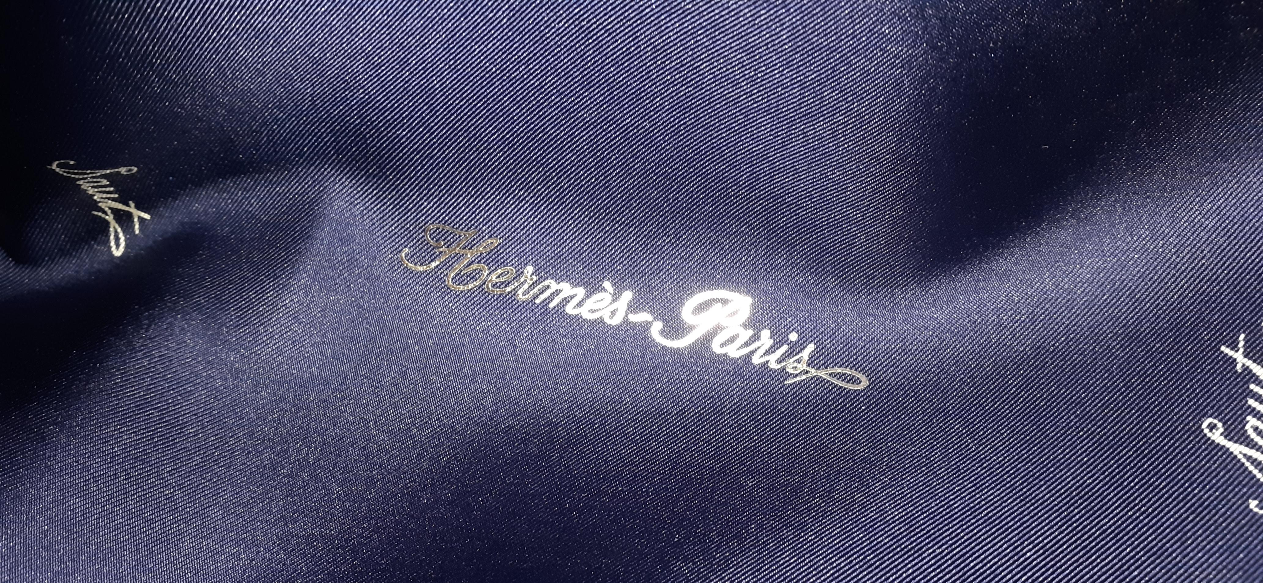 Hermès - Foulard en soie Allures Grygkar Bleu de Chine 70 cm en vente