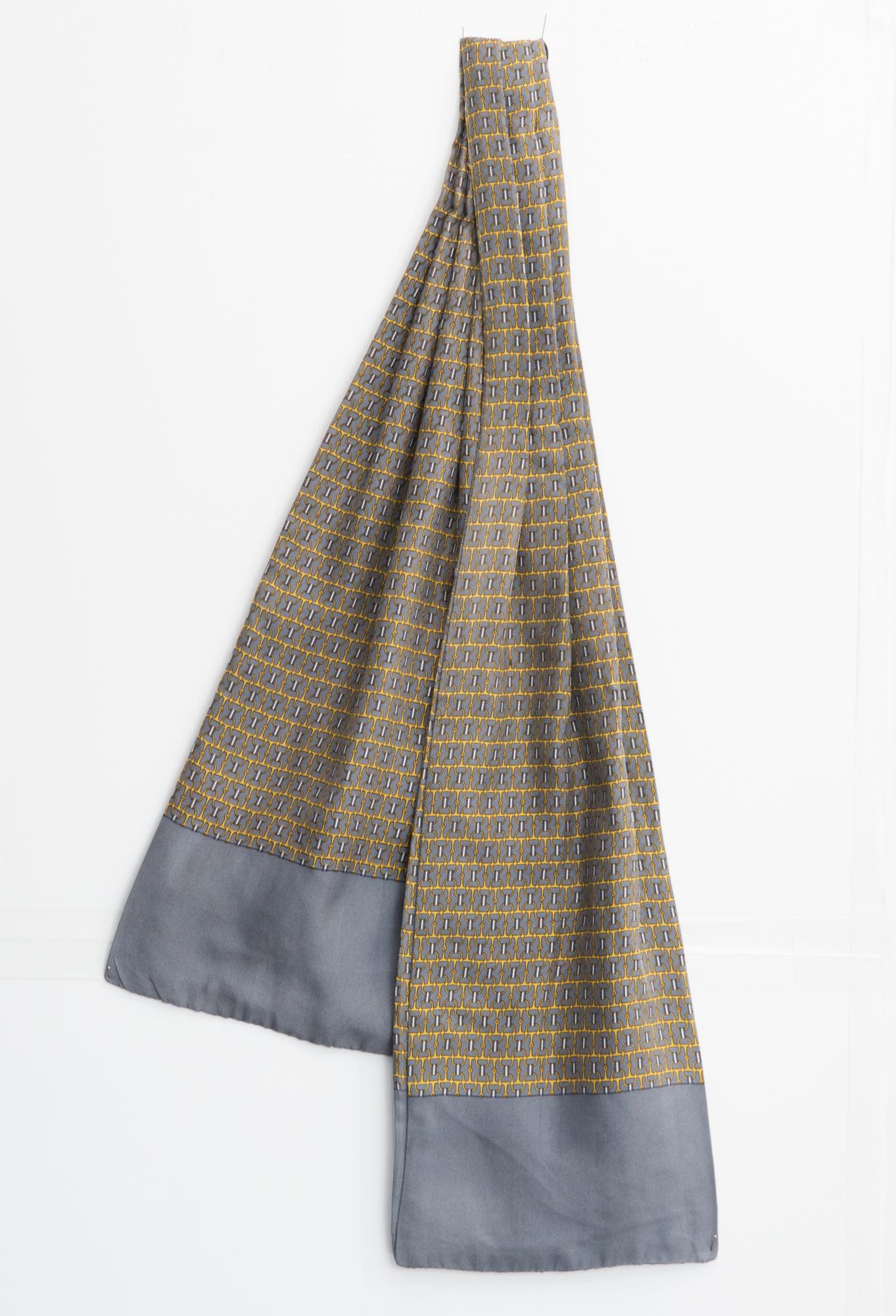 Women's or Men's Hermes Silk Scarf Ascot For Sale