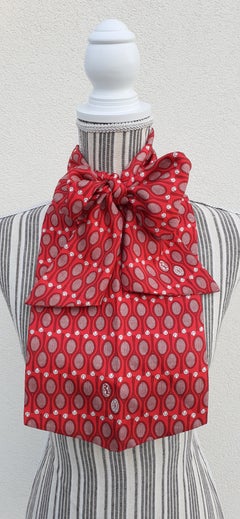 Hermès Silk Scarf Ascot Tie Tennis Print Origny RARE