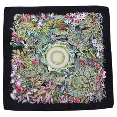 Hermès Silk Scarf Au Coeur De La Vie Aline Honore White Brown 90 cm