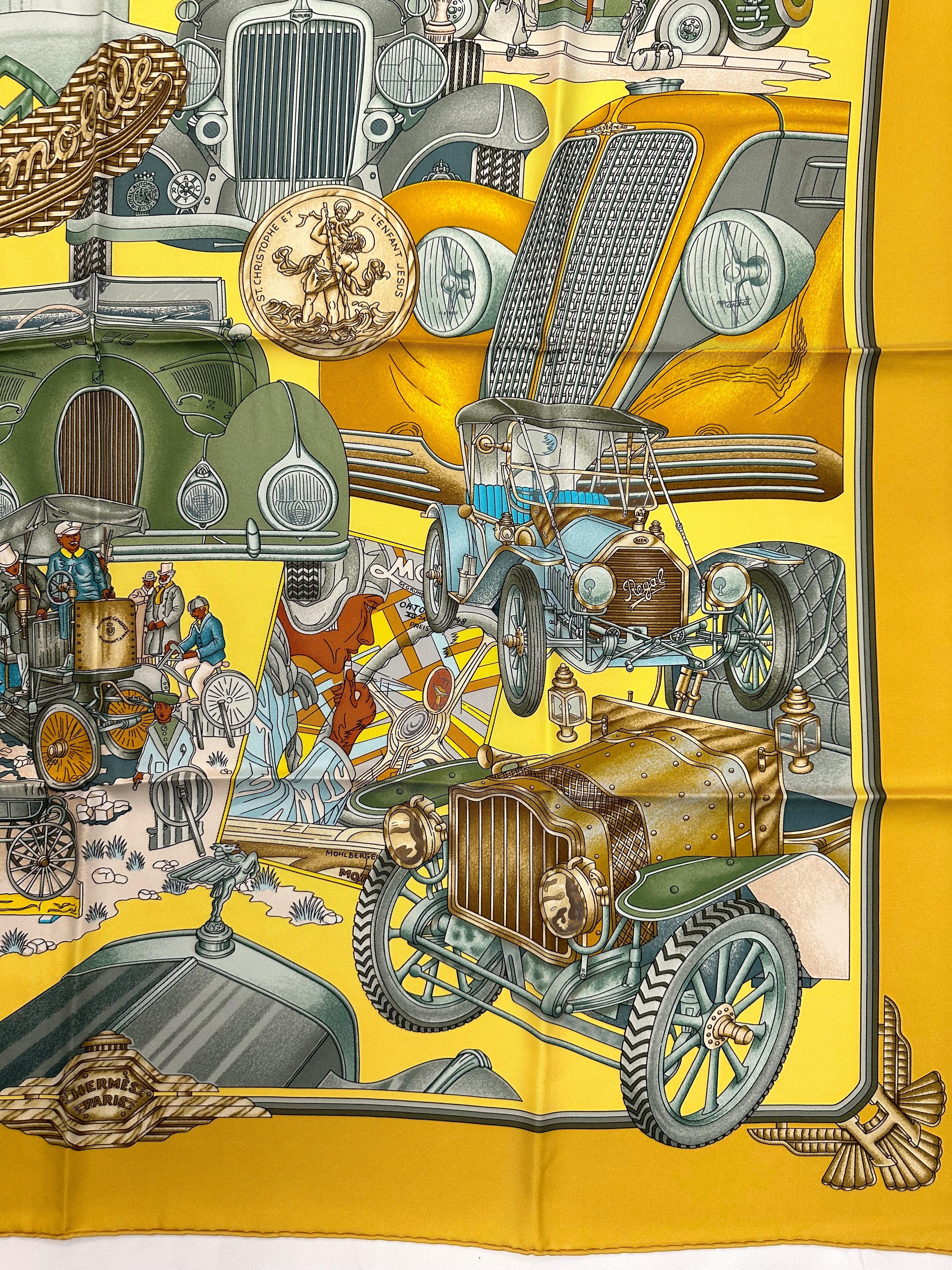 Women's or Men's Hermes Silk Scarf, Automobile For Sale