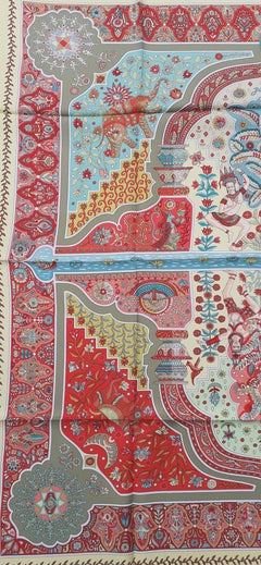 Hermès Silk Scarf Aux Portes du Palais C. Henry Yellow 90 cm