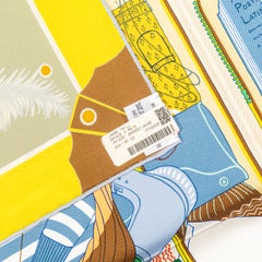 Hermes Silk Scarf Bagage a Main - Vert Amande Jaune - New With Tag