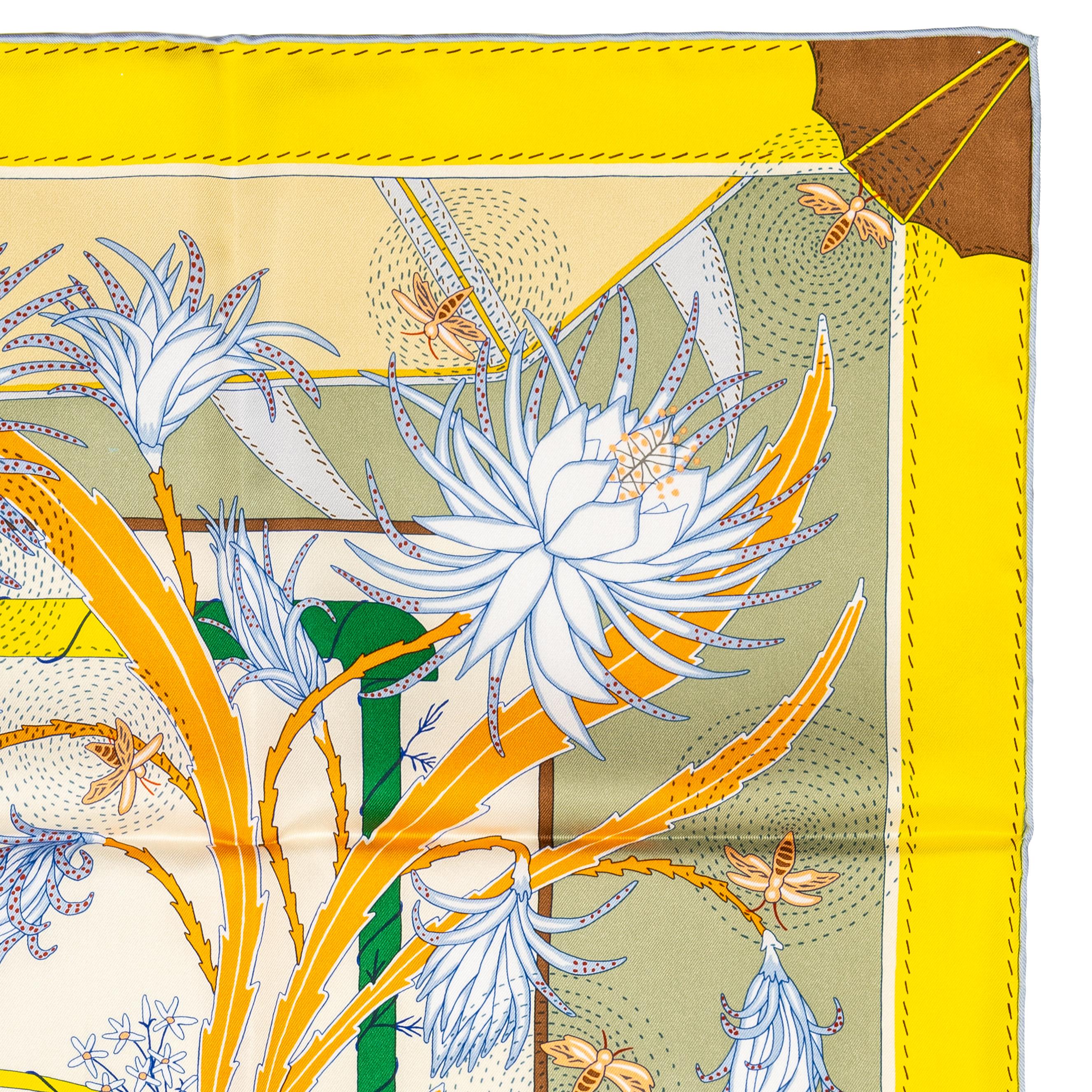 Hermes Silk Scarf Bagage a Main - Vert Amande Jaune - New With Tag en venta 3