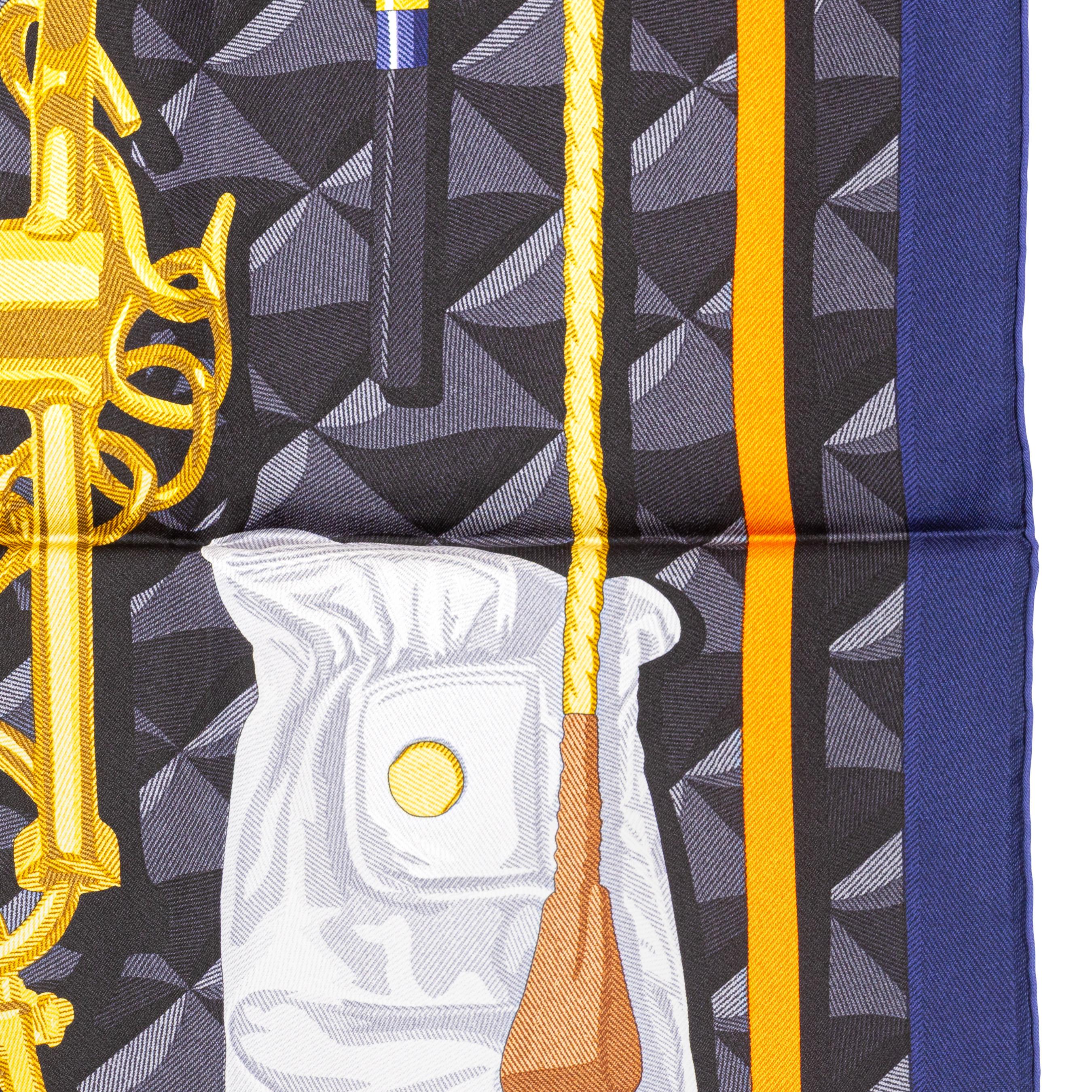 Hermes Pañuelo de Seda Beauté Composée - Caban Naranja Gris - Nuevo Con Etiqueta S en venta 6