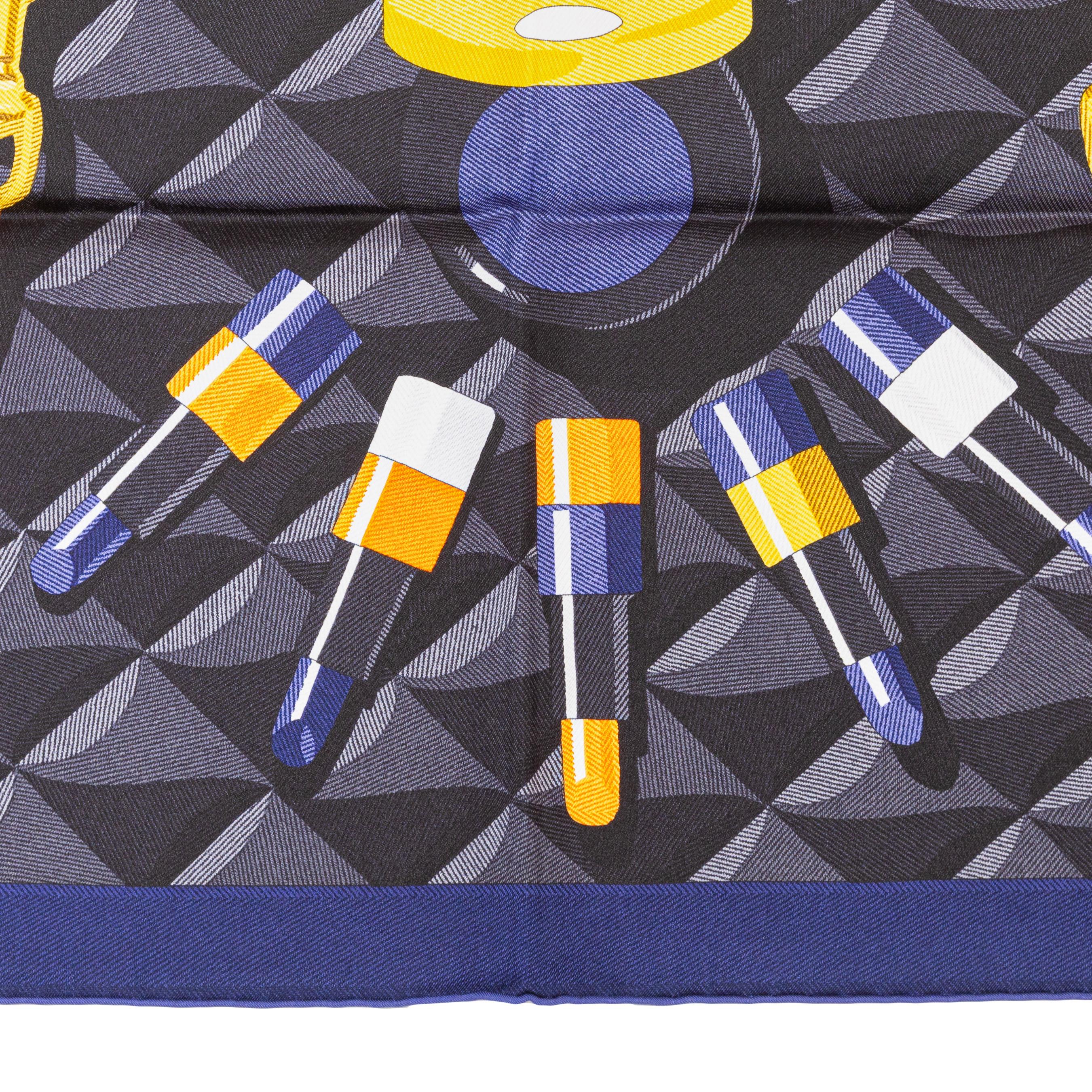 Hermes Pañuelo de Seda Beauté Composée - Caban Naranja Gris - Nuevo Con Etiqueta S en venta 8