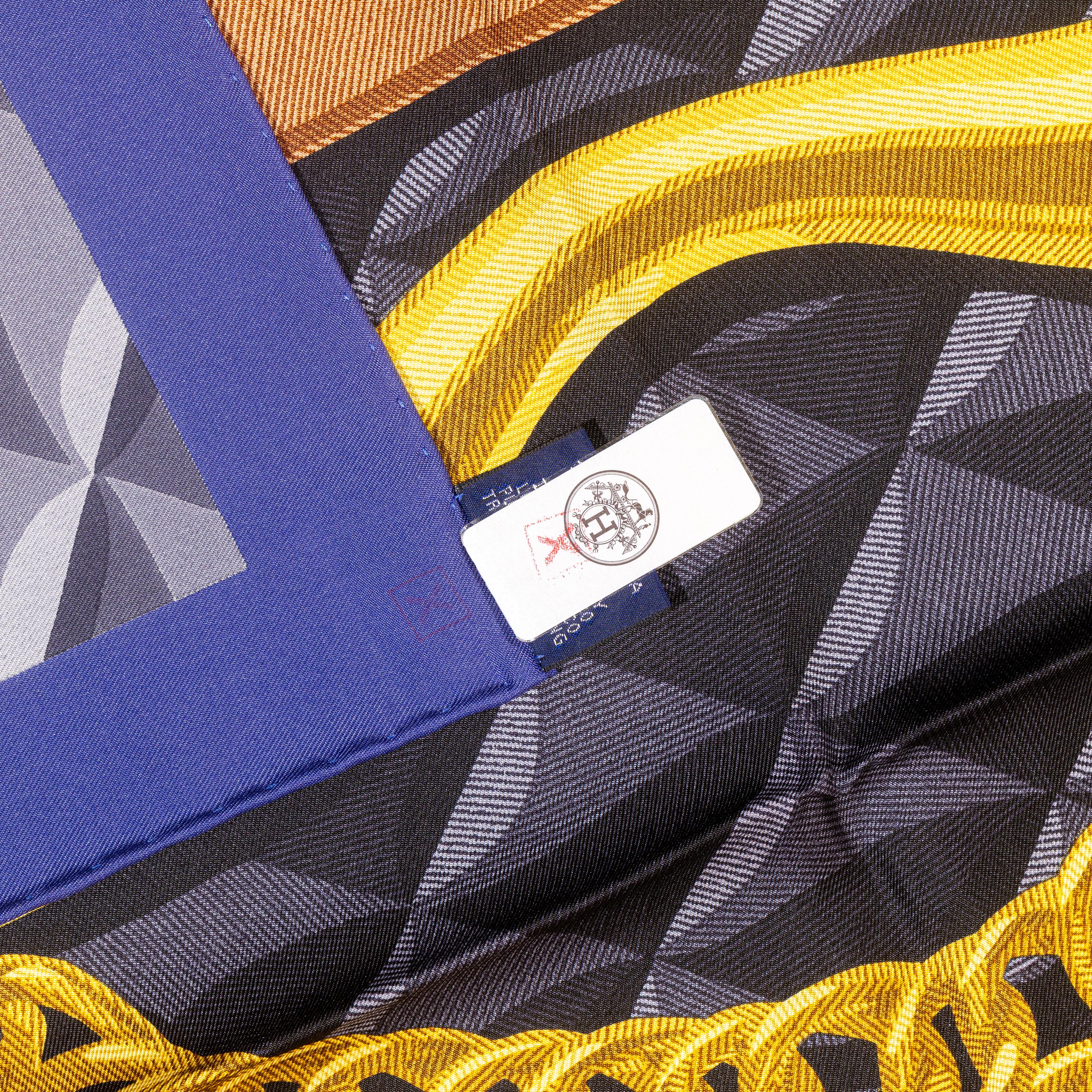 Hermes Pañuelo de Seda Beauté Composée - Caban Naranja Gris - Nuevo Con Etiqueta S en venta 10